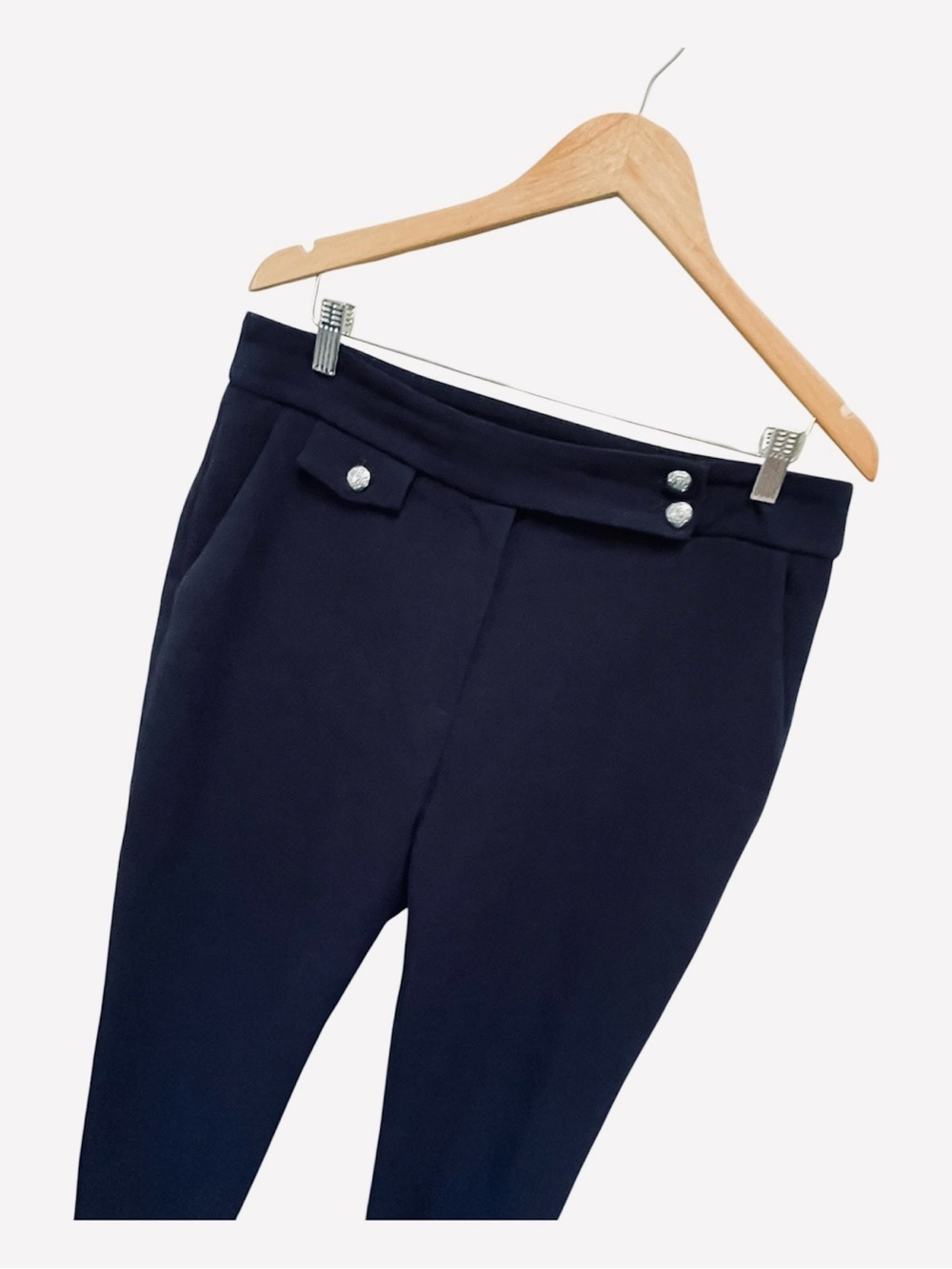 Veronica Beard Renzo Crop Trousers Pants in Navy/Silver Sz 12 $448 - Picture 6 of 15